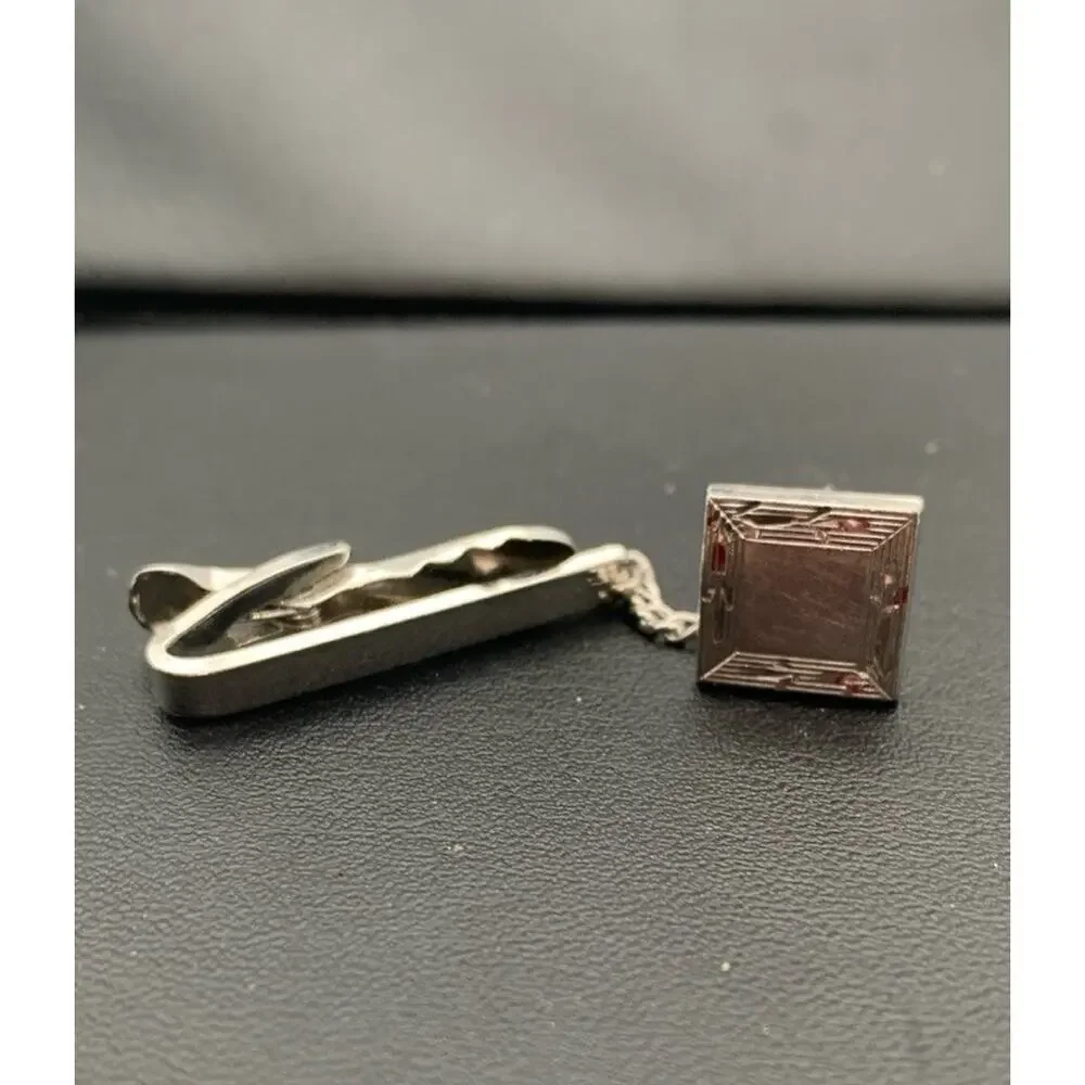 Vintage Hickok Silver Tone Tie Tack /‎ Clip Signed